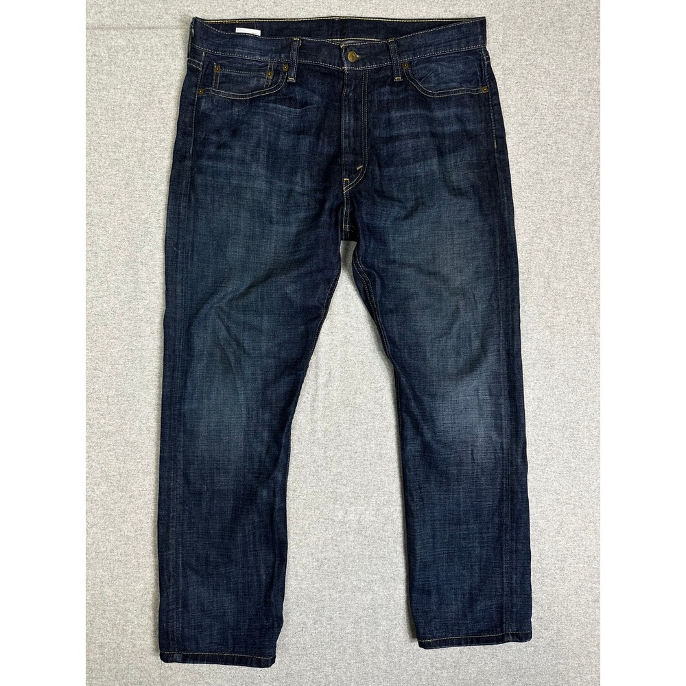 Levi's 513 Slim Straight Jeans Men 36x32 (28" Ins) Blue Dark Wash Denim